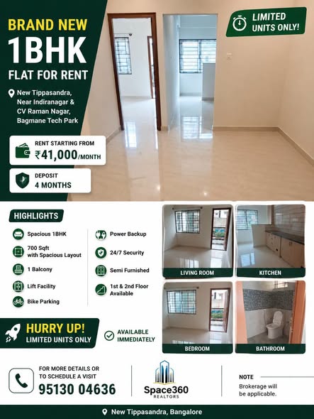 1 BHK · CV Raman Nagar